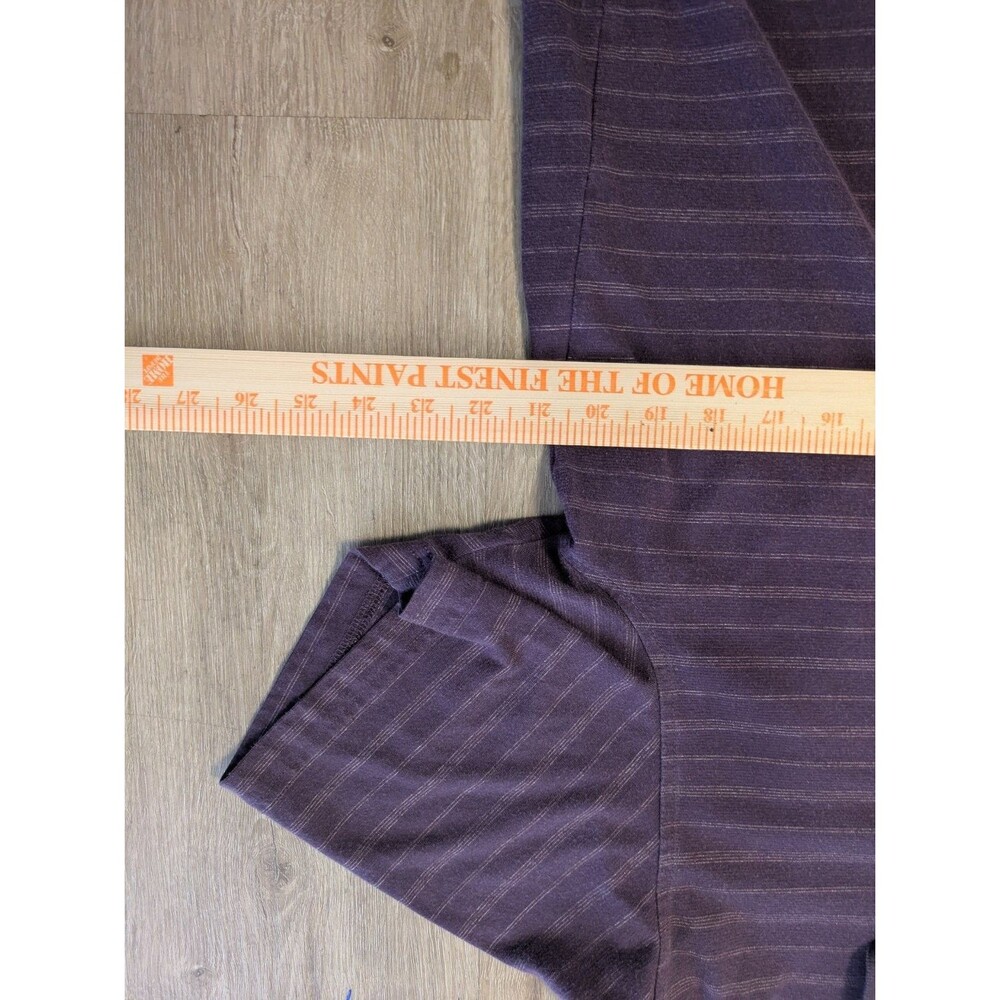 Van Heusen Mens XL Purple Striped Short Sleeve Polo Shirt side vents - Picture 2 of 6